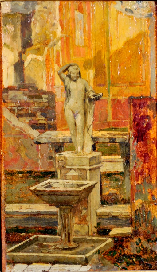 Memorie di Pompei a Venezia - fontana con putto, Palazzo delle Belle Arti, Roma